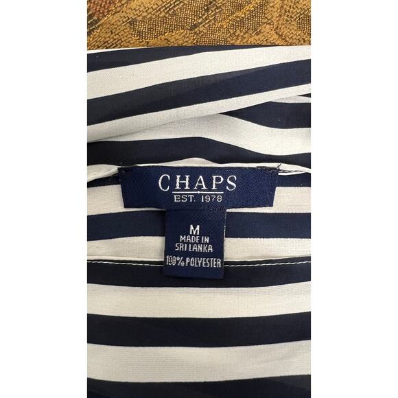CHAPS Women's Nautical Striped Drawstring Blouse - Size M - Picture 5 of 5